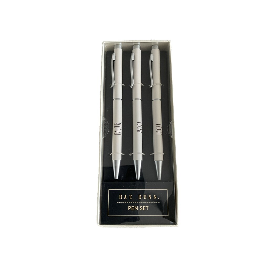 Rae Dunn Pen Gift Set Love Hope Faith Ivory